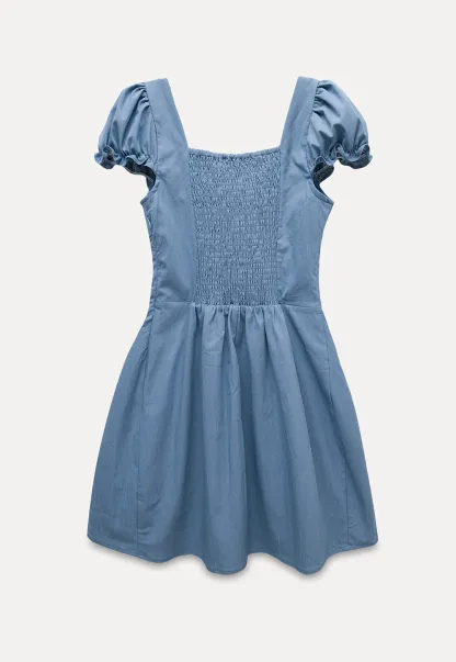 Square Neck Puff Sleeve Dress
