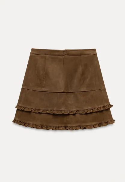 Ruffle Hem A-Line Mini Skirt