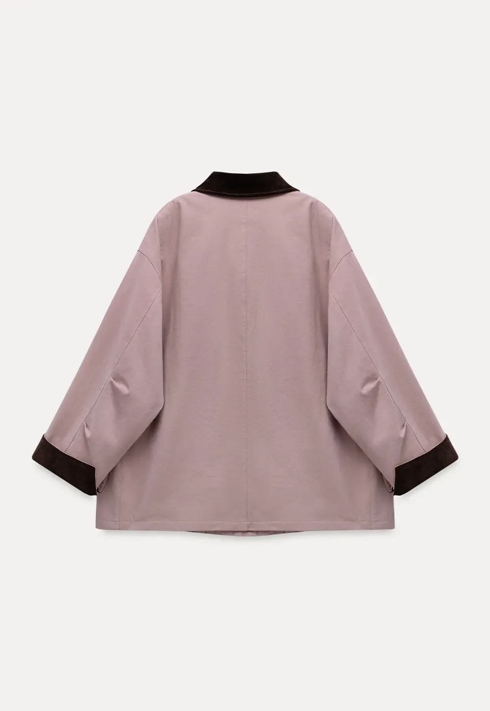 Contrast Collar Pocket Jacket