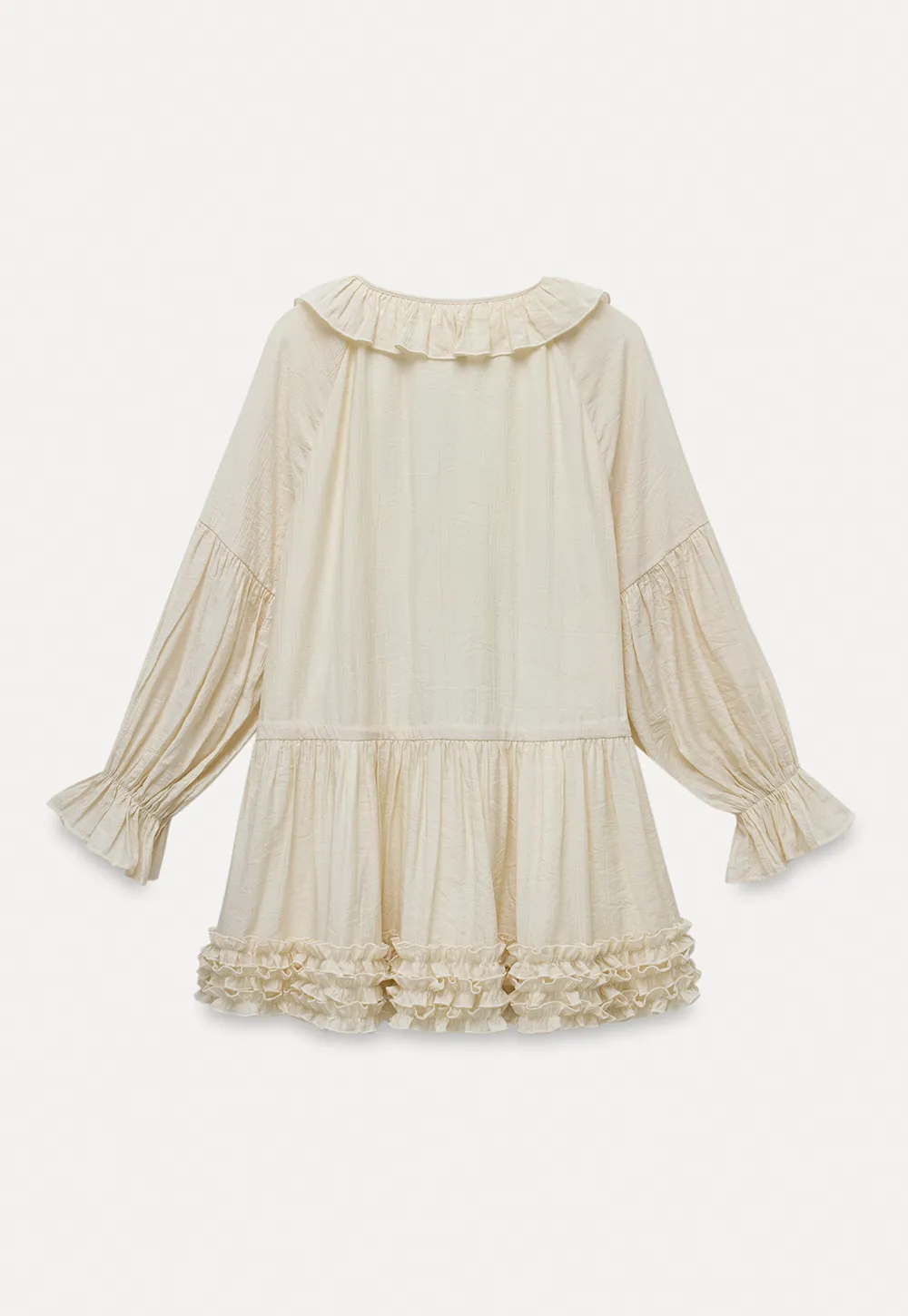 Ruffled Long Sleeve Mini Dress