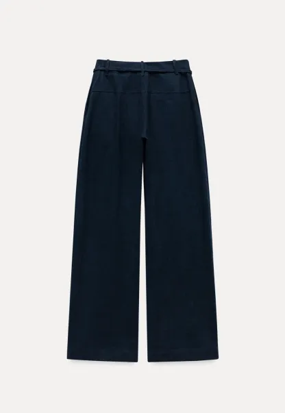 ersatile Wide Leg Pants with High Waist and Belt Detail