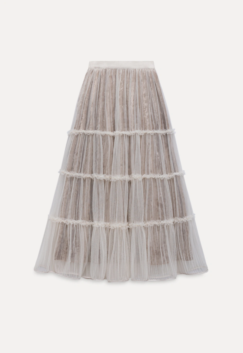 Women Romantic Layered Tulle Midi Skirt