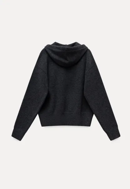 Women Basic Knit Hoodie Long Sleeve Pullover Sweater