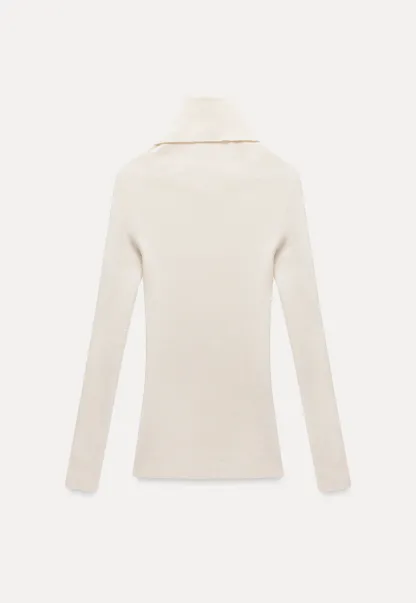 Women Off Shoulder Long Sleeve Knit Sweater Top Slim Fit