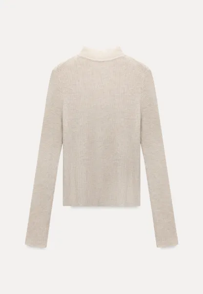 Women’s Ribbed Knit Turtleneck Sweater Top