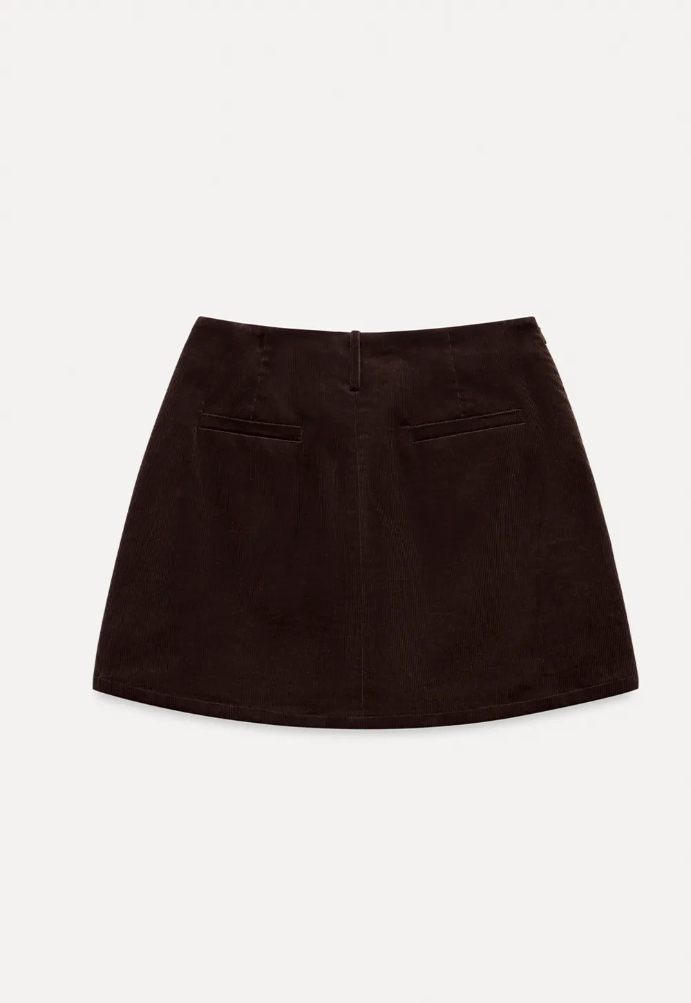 Corduroy Button Front Mini Skirt
