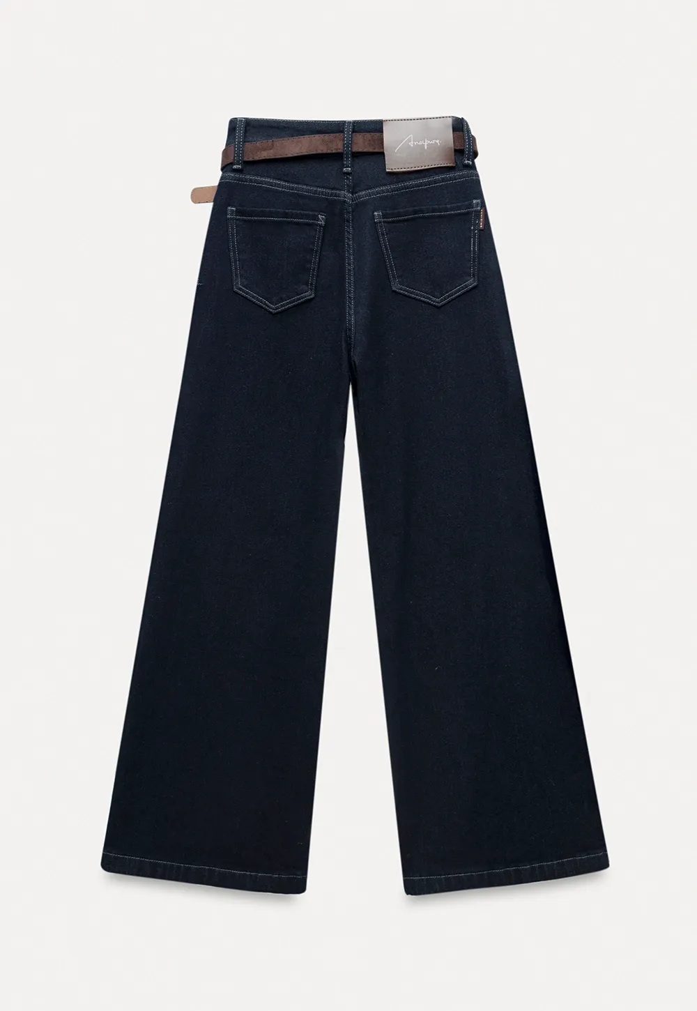 Womens High Waist Wide Leg Jeans with Belt