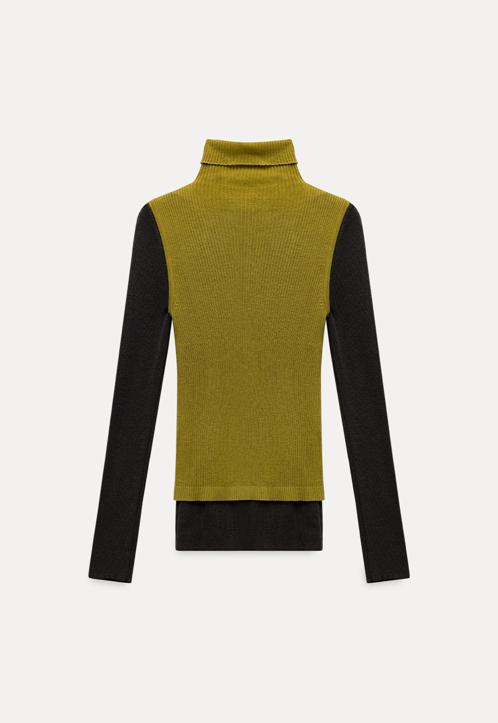 Womens Color Block Turtleneck Knit Top