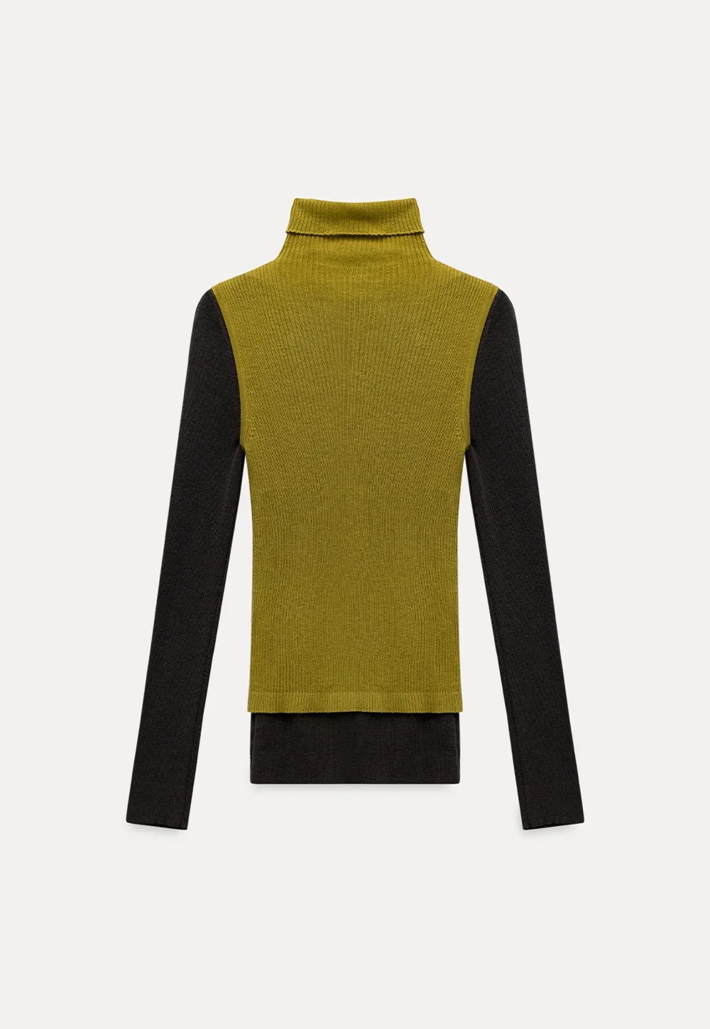 Womens Color Block Turtleneck Knit Top