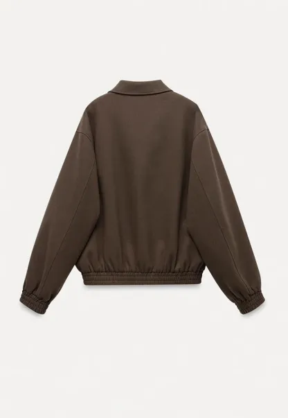 Women Zip Up Short Jacket Casual Long Sleeve Coat