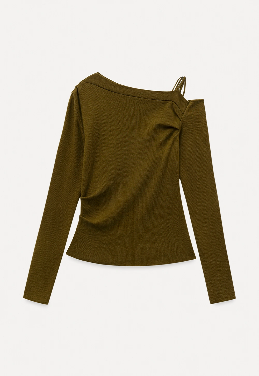 Womens Asymmetric Shoulder Long Sleeve Top