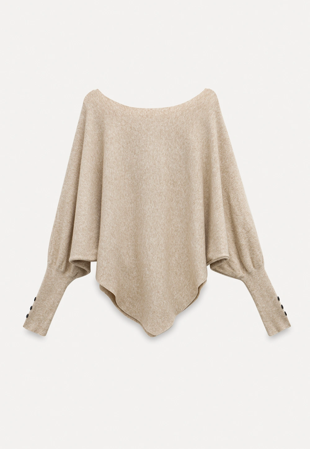 Womens Tie Collar Batwing Knit Sweater