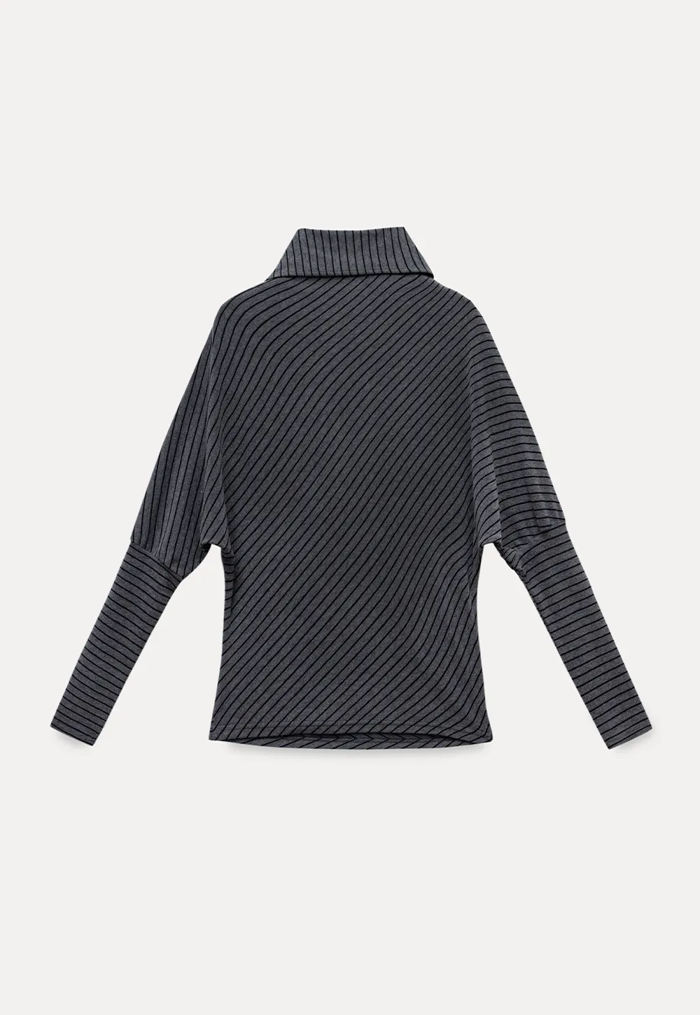 Striped High Neck Relaxed Fit Top