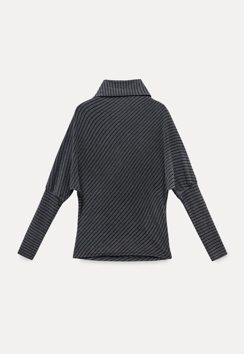 Striped High Neck Relaxed Fit Top