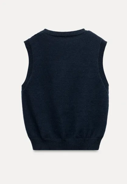 Women Vintage V Neck Knit Sleeveless Sweater
