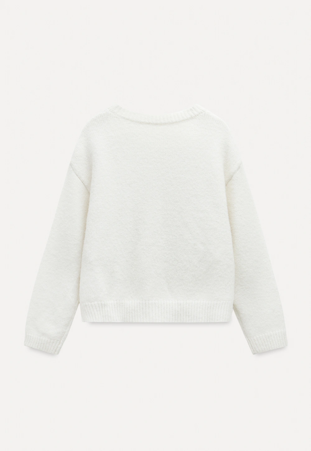 Women Basic Cream Knit Cardigan Casual Warm Sweater