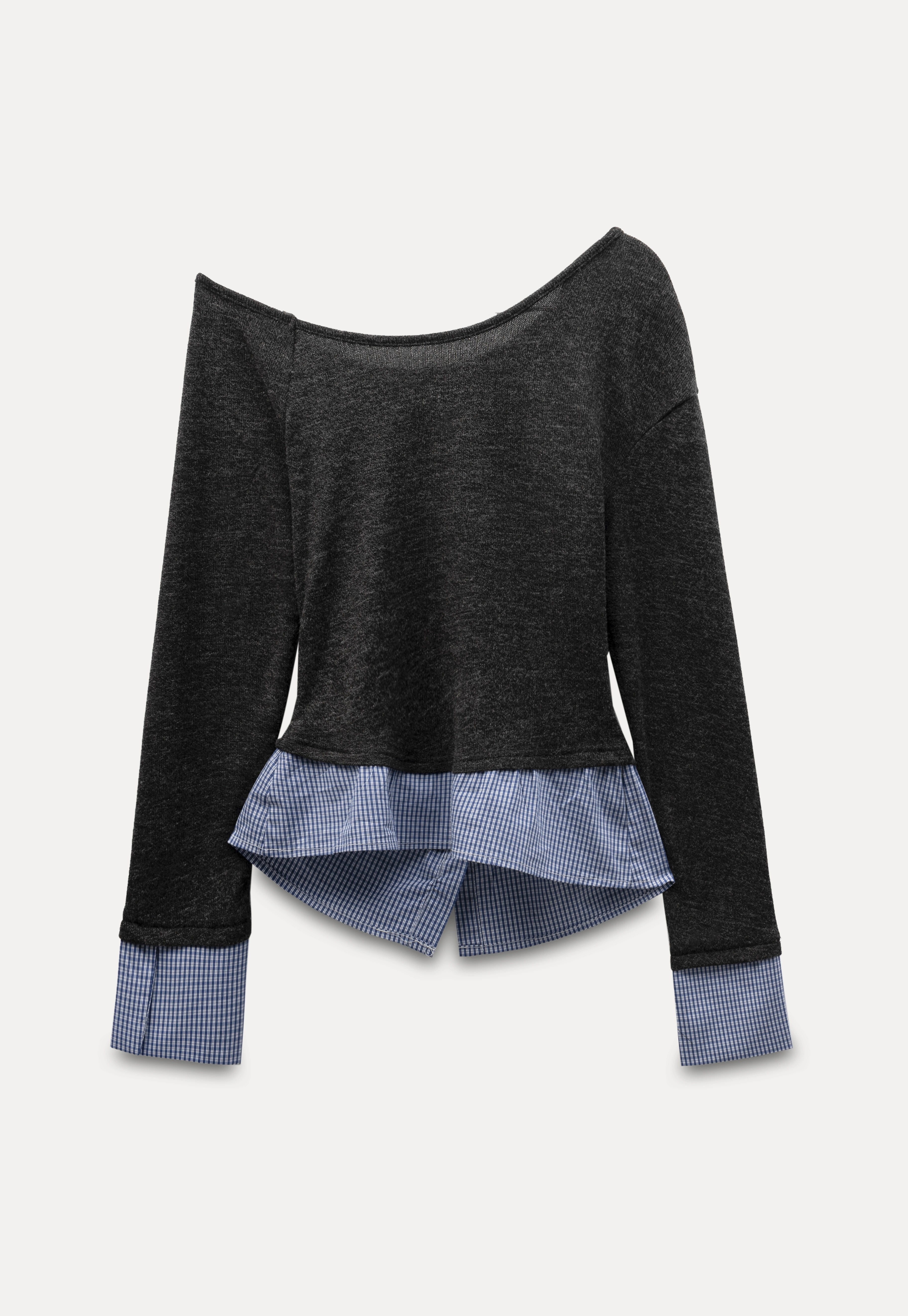 women's one shoulder layered long sleeve top – EGGKA