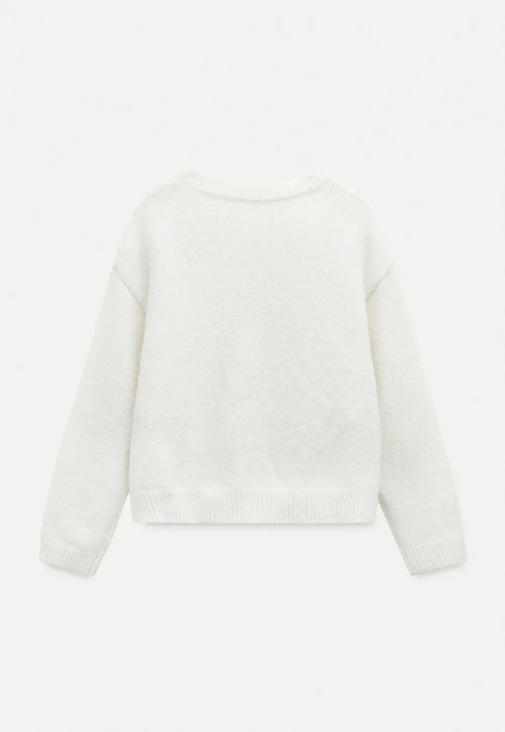 Women Basic Cream Knit Cardigan Casual Warm Sweater