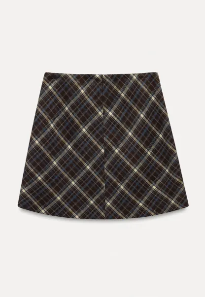 Women Vintage Check Short Skirt