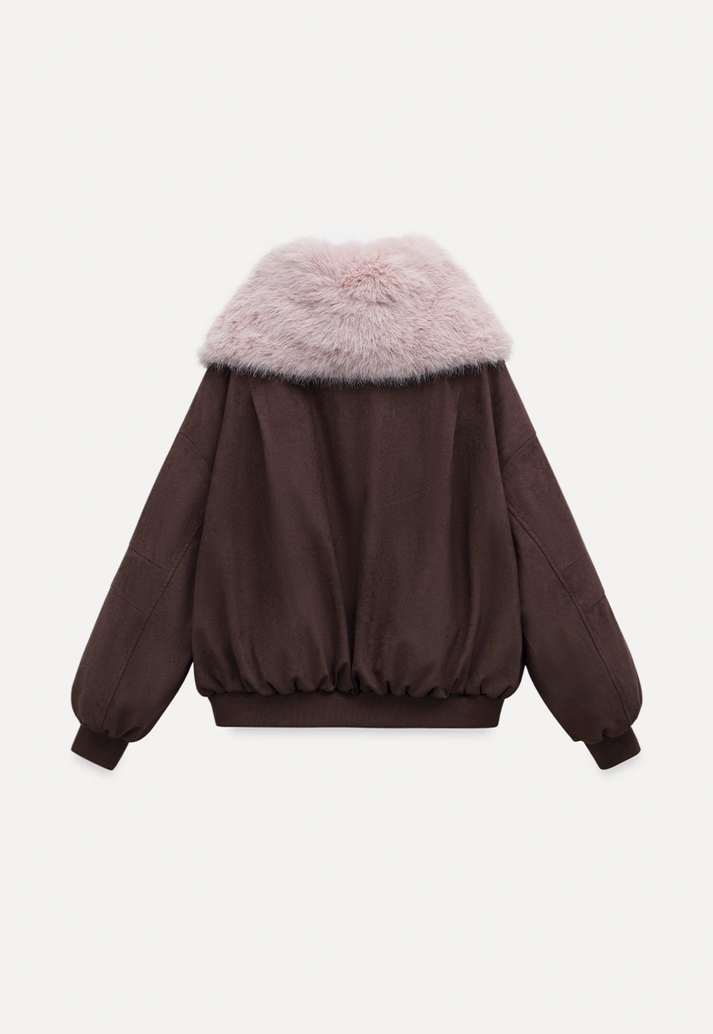 Women Fuzzy Collar Suede Jacket Warm Outerwear