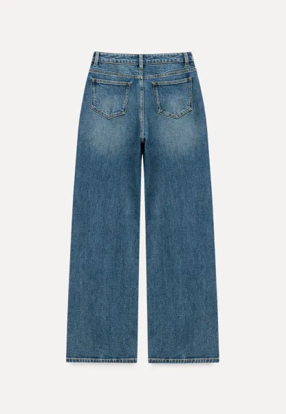Vintage Wash Wide-Leg Jeans
