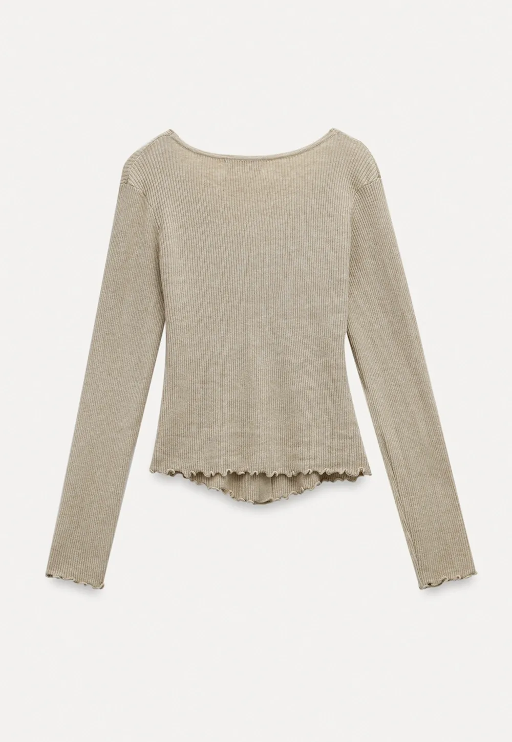 Lace Trim Ribbed Knit Top