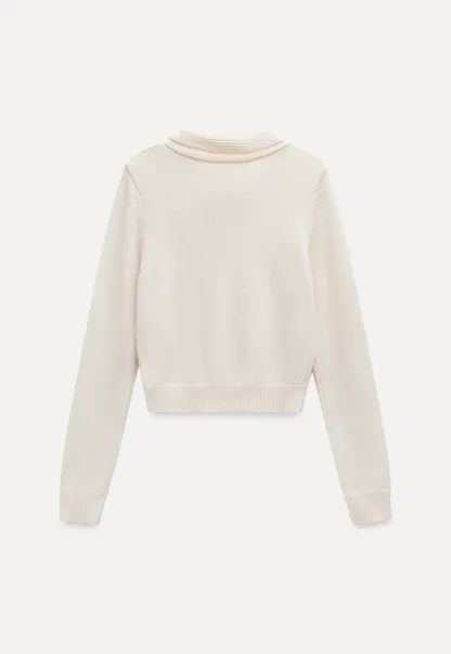 Women Elegant Tie Neck Pullover Sweater