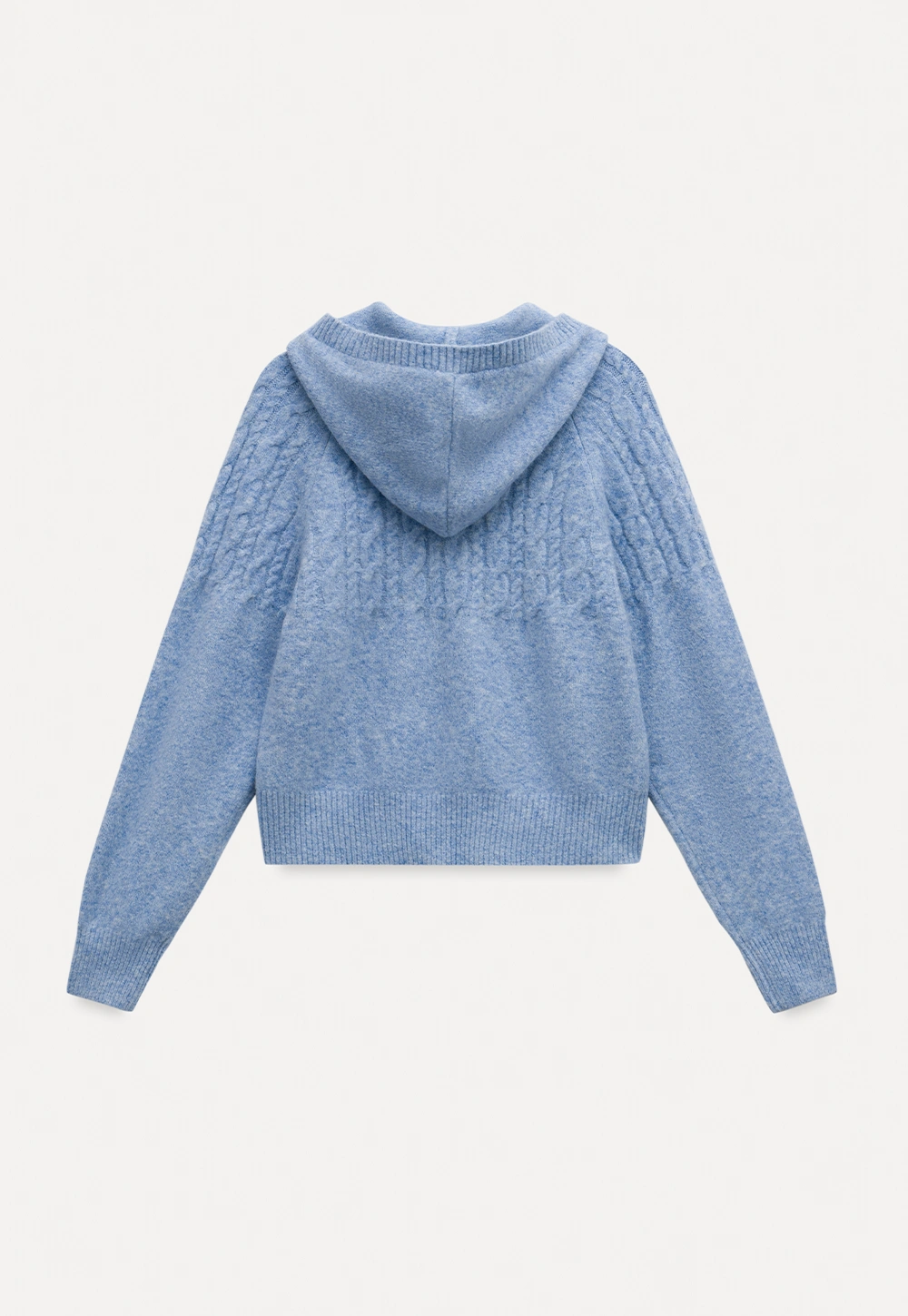 Women Winter Cable Knit Hooded Pullover