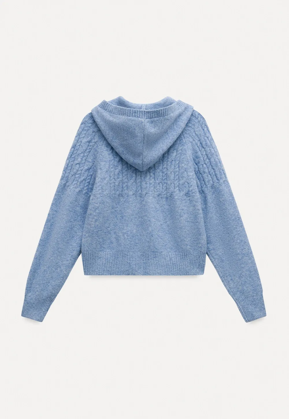 Women Winter Cable Knit Hooded Pullover