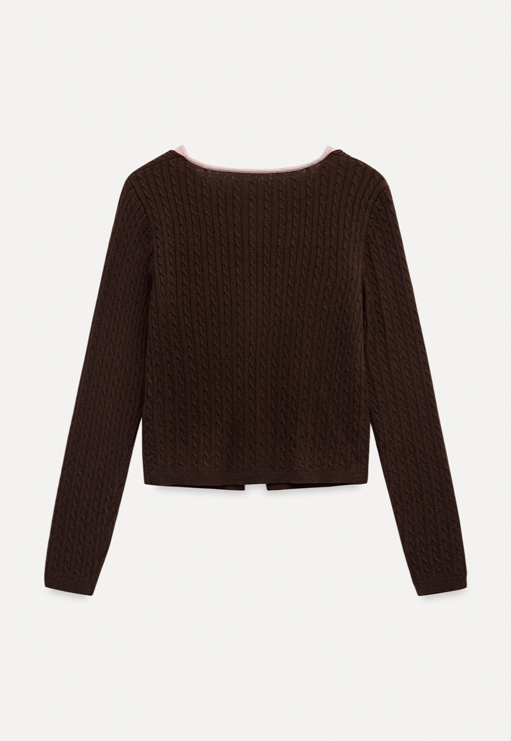 Two Tone Cable Knit Cardigan for Women