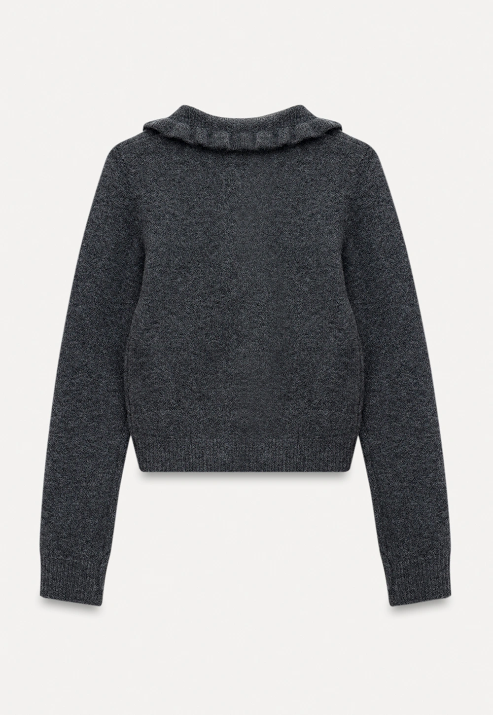 Vintage Ruffle Trim Short Knit Cardigan