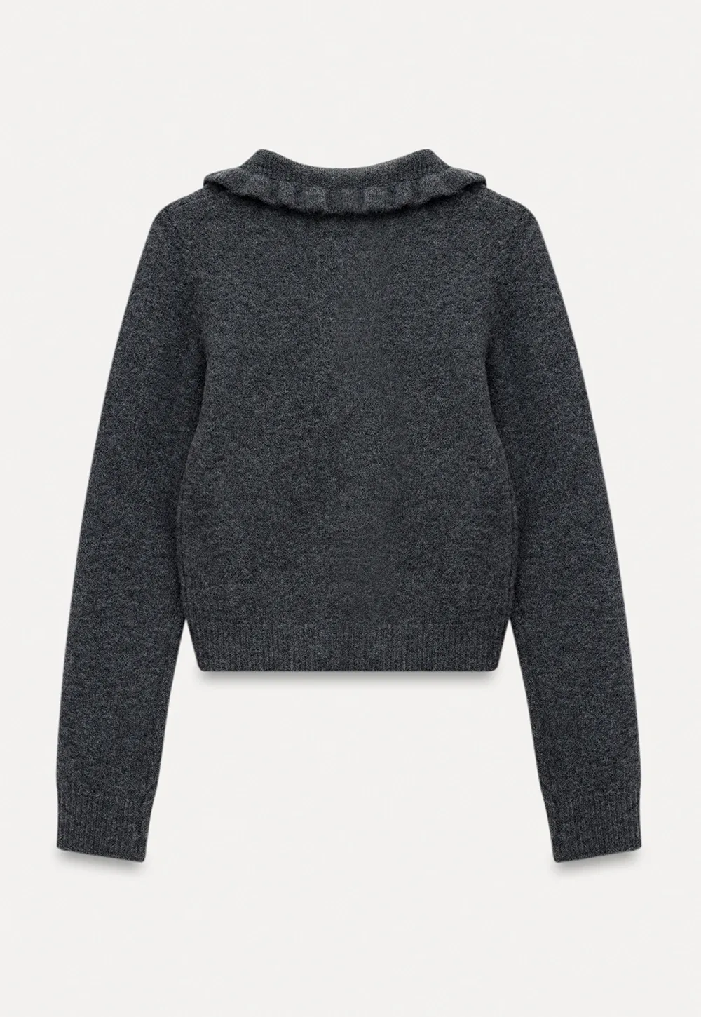 Vintage Ruffle Trim Short Knit Cardigan