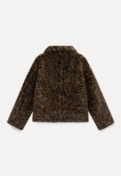 Vintage Faux Fur Leopard Jacket Women