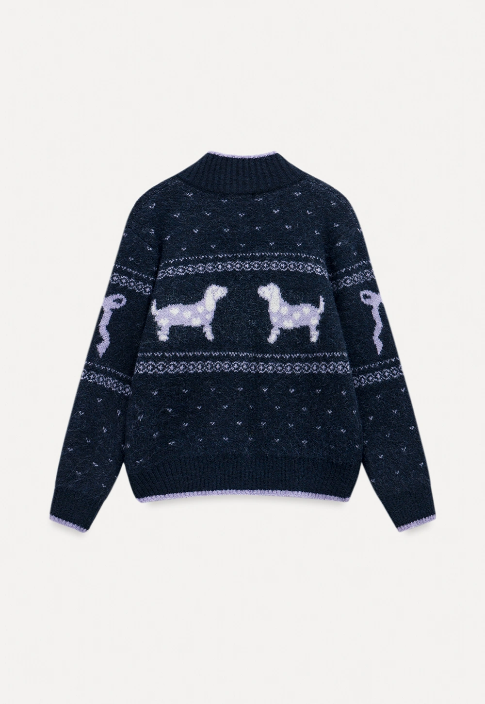 Dog Pattern Knit Cardigan