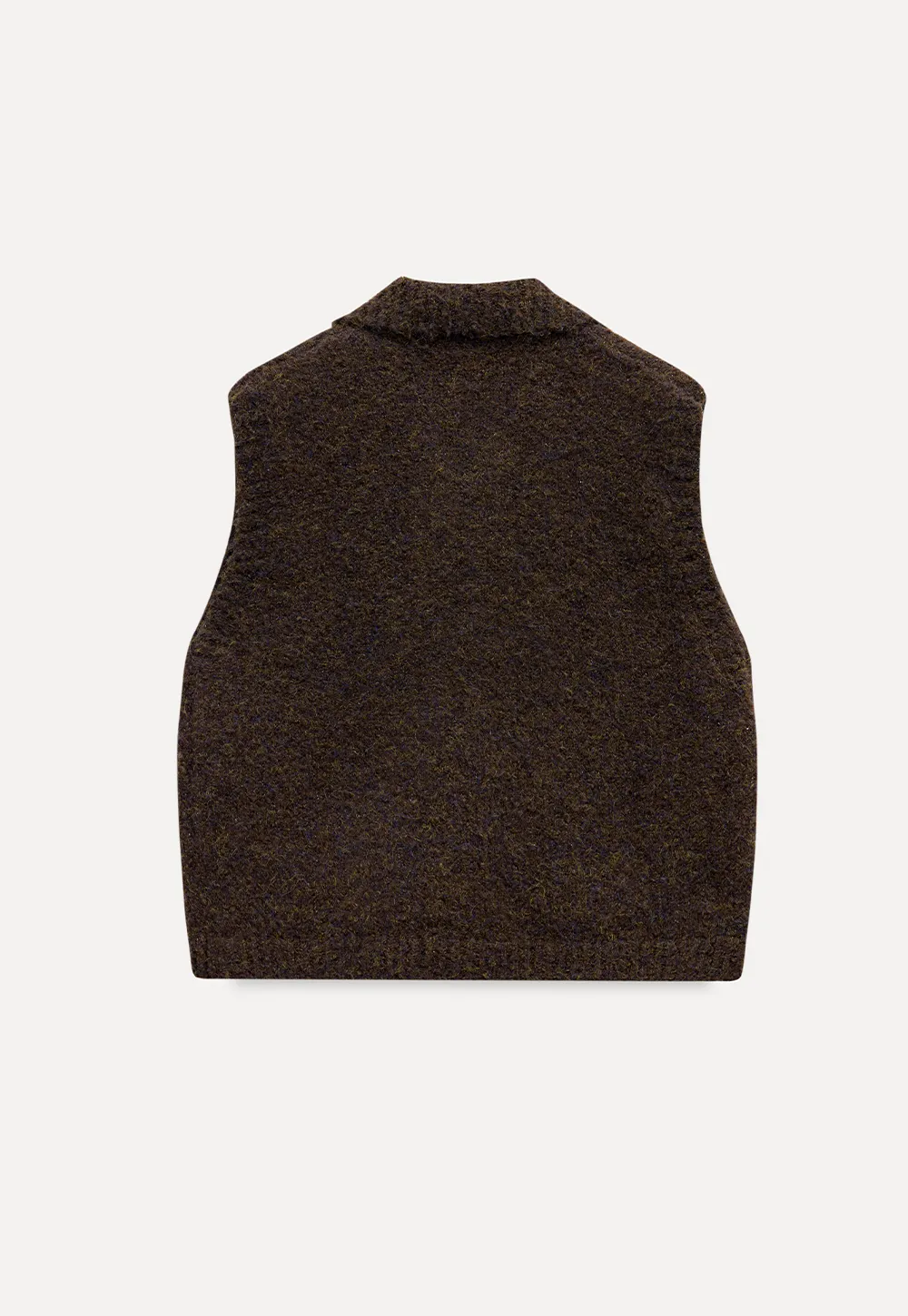 Button-Up Knit Vest with Collar
