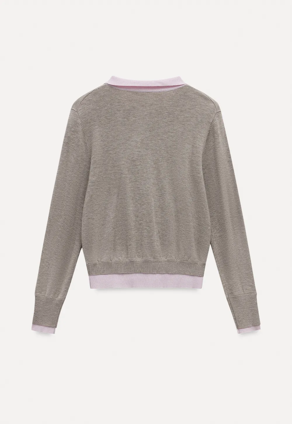 Contrast Collar Knit Top