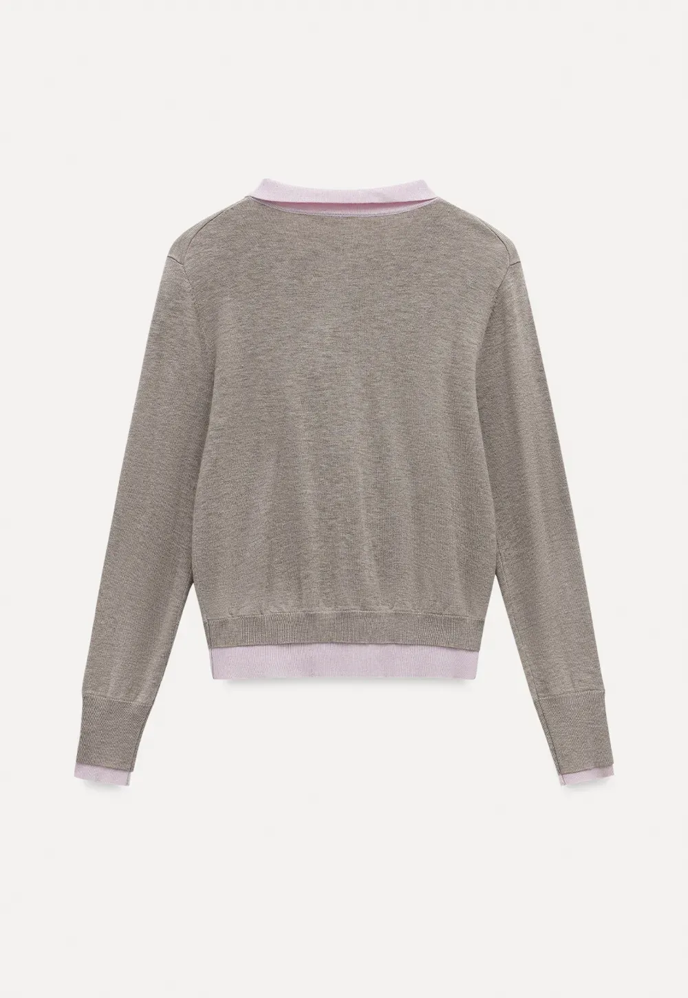 Contrast Collar Knit Top