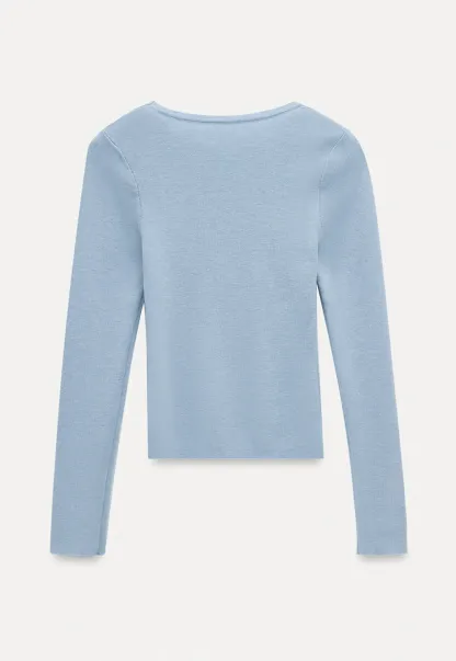 Basic Ribbed Knit Top Women Long Sleeve Pullover