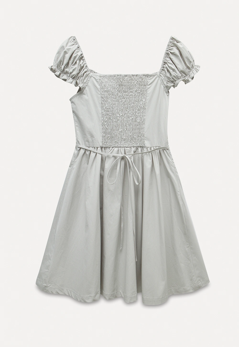 Off-Shoulder Puff Sleeve Dress with Tie
