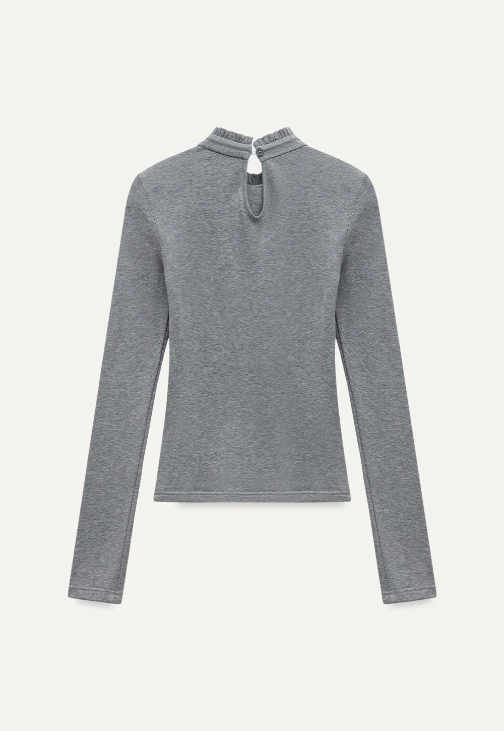 Ruffle Mock Neck Knit Top for Women Winter