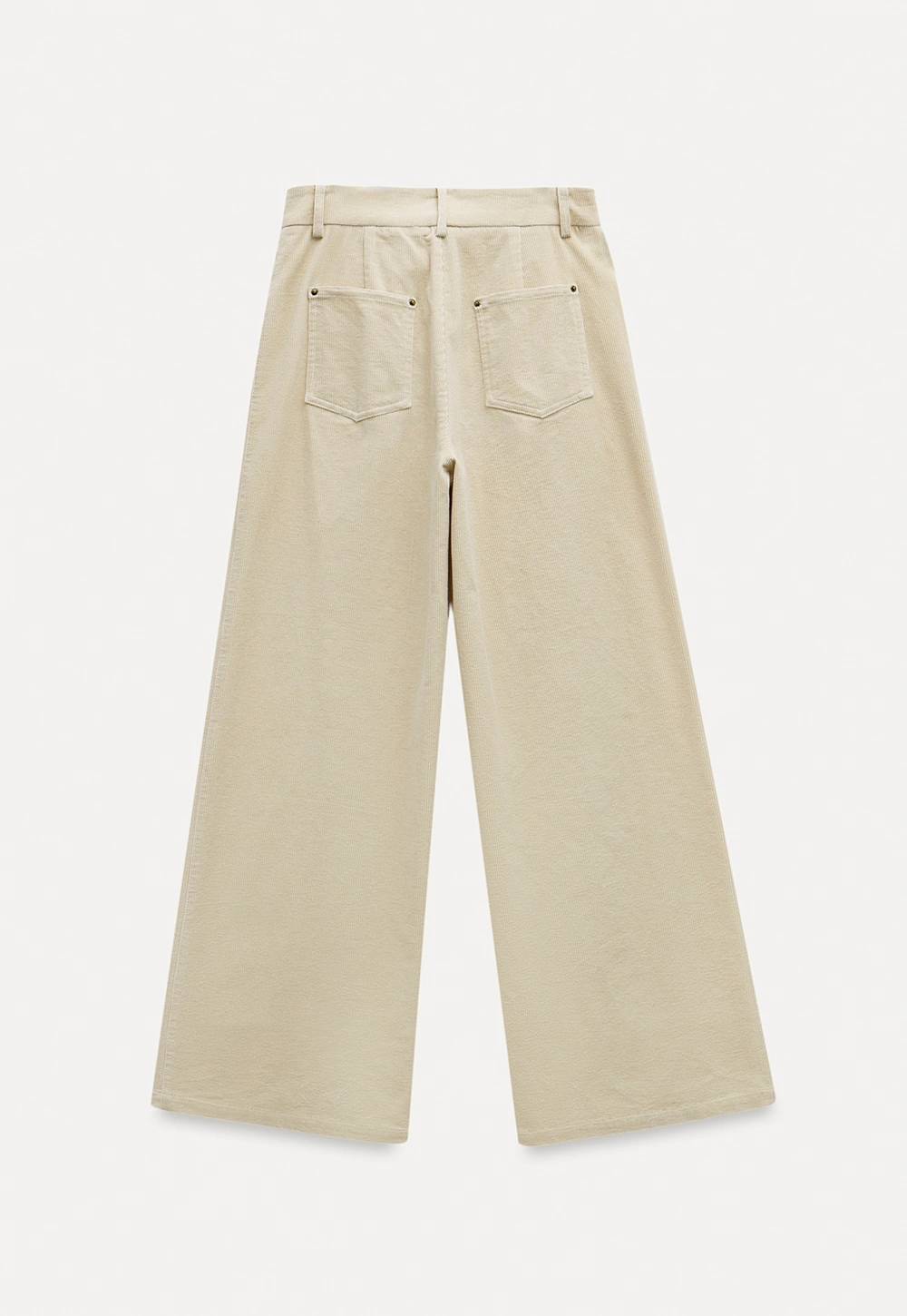 Women High Waist Corduroy Pants Wide Leg Casual