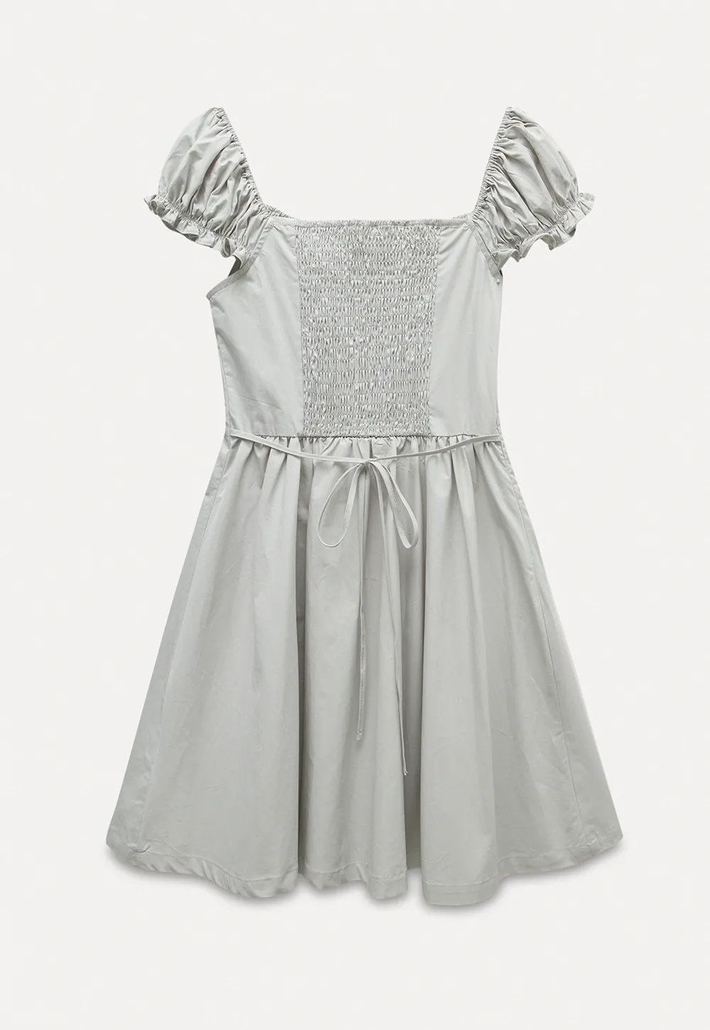 Off-Shoulder Puff Sleeve Dress with Tie