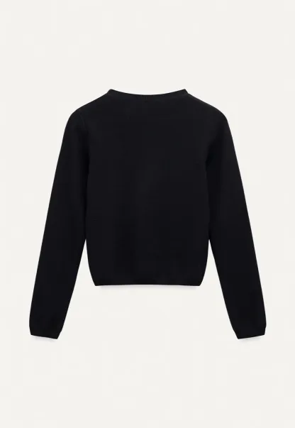 Women Knit Cardigan with Flower Button Vintage Style