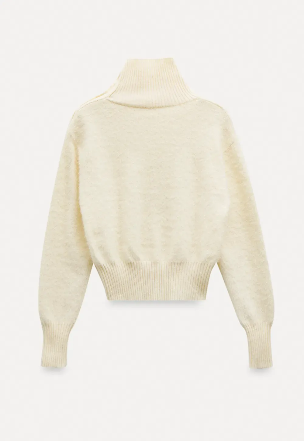 Button Shoulder Turtleneck Sweater