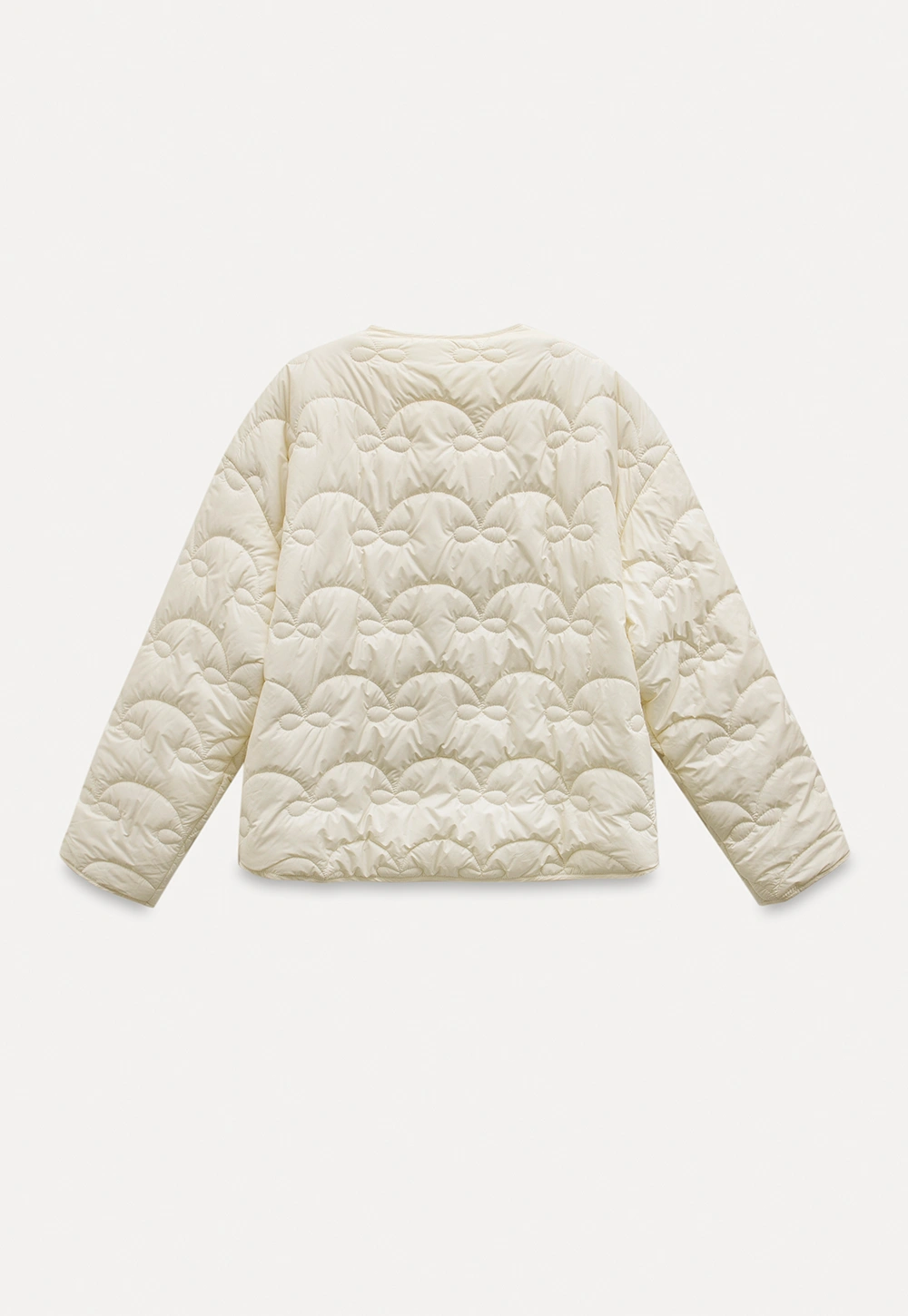 Round Neck Quilted Jacket Women Casual Outerwear