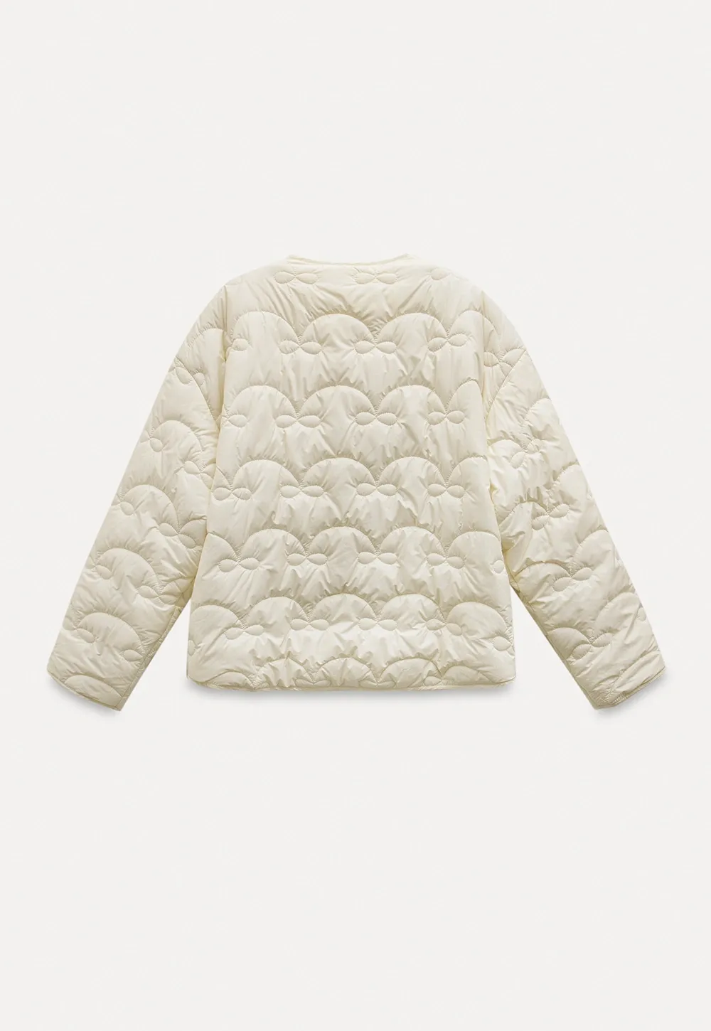 Round Neck Quilted Jacket Women Casual Outerwear