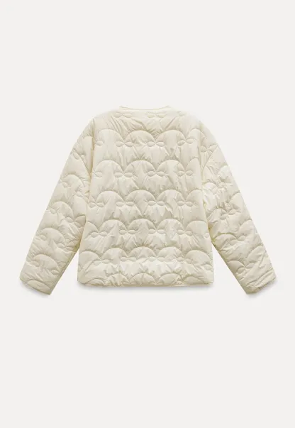 Round Neck Quilted Jacket Women Casual Outerwear