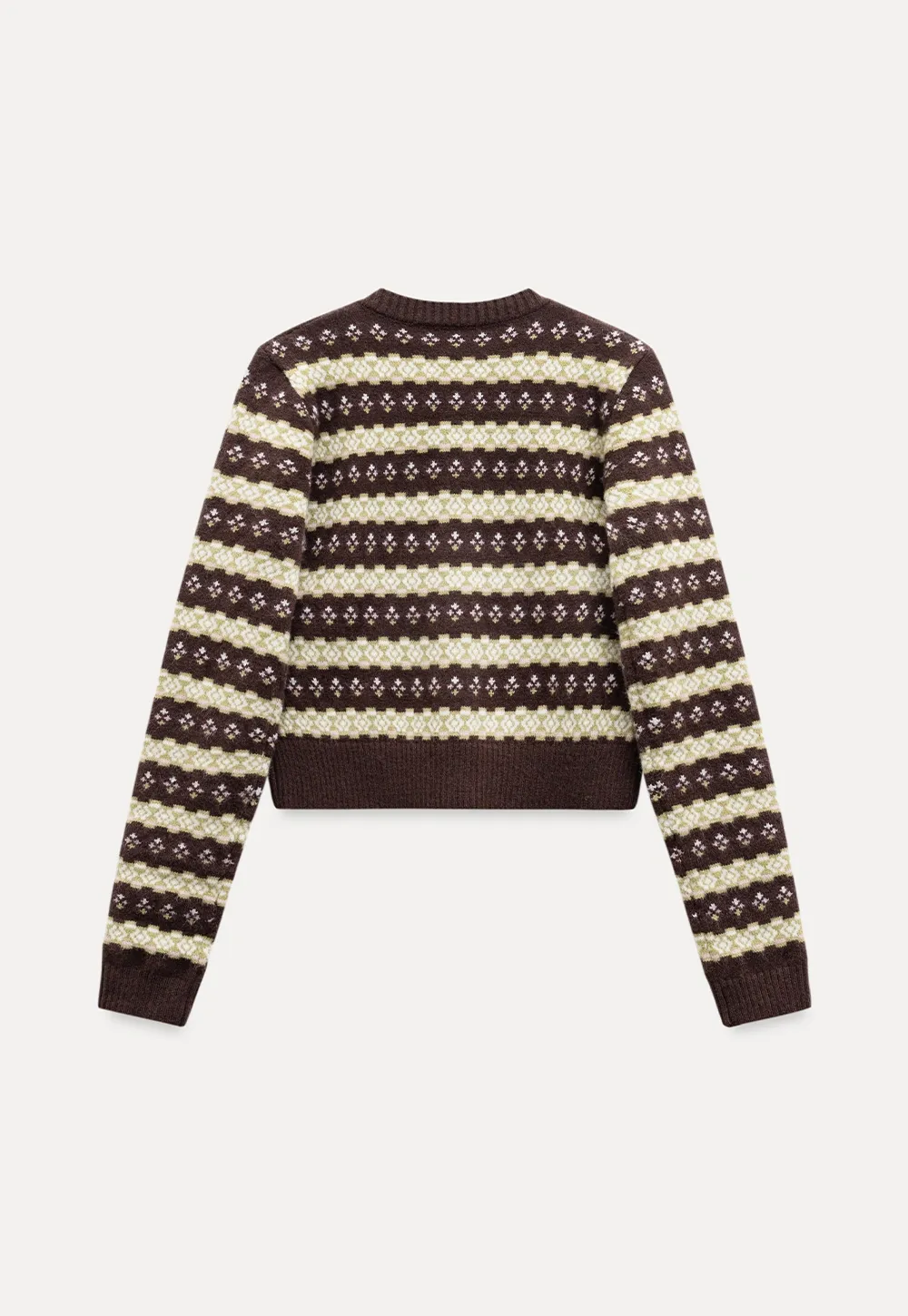 Women Warm Knit Cardigan Set Vintage Striped Style