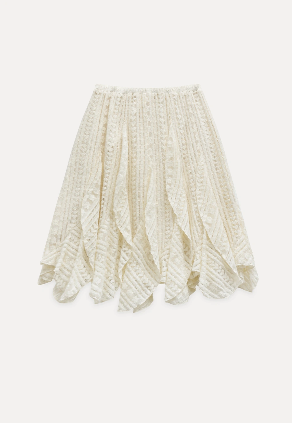 Lace Layered Ruffle Skirt Women Vintage