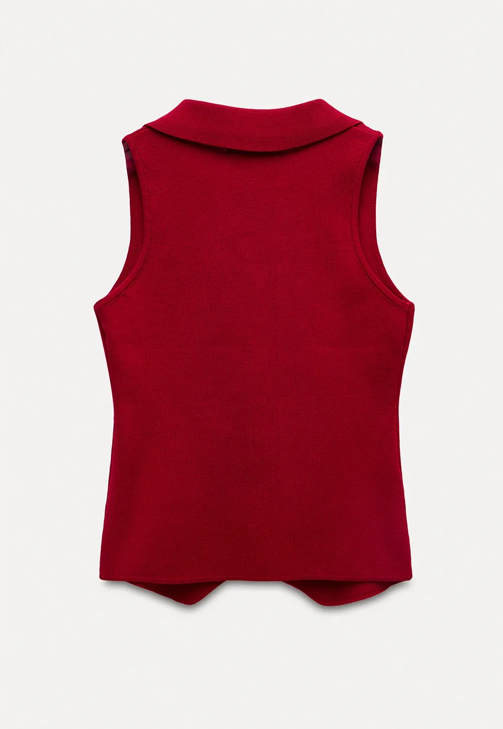 Collared Sleeveless Knit Top